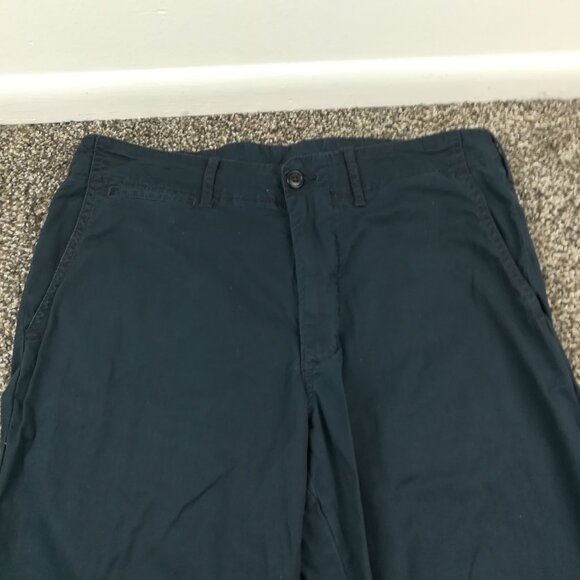 Buck Mason Pants Cotton Chino Flat Front Navy Blue Mens 31x32 Slim Fit Stretch